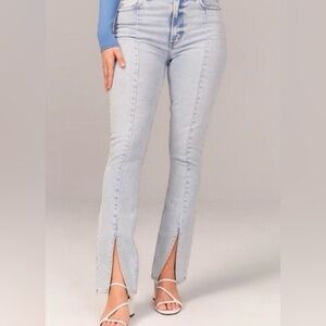 Abercrombie & Fitch The Skinny High Rise Front Seam Split Vent Blue Jean Size 14